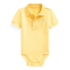 Polo Ralph Lauren Babies' Cotton Mesh Polo Bodysuit In Empire Yellow