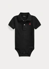 Polo Ralph Lauren Babies' Cotton Mesh Polo Bodysuit In Key West Orange