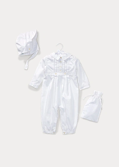 Polo Ralph Lauren Babies' Cotton Christening Coverall In White
