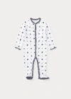 Polo Ralph Lauren Babies' Polo Bear Cotton Footed Coverall In French Navy