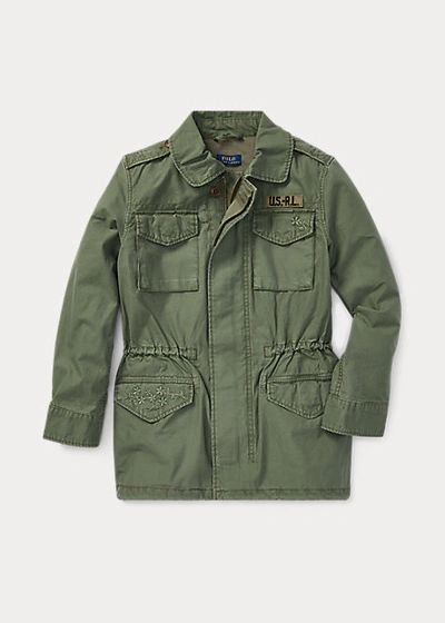 Polo Ralph Lauren Cotton Twill Jacket In Army Olive