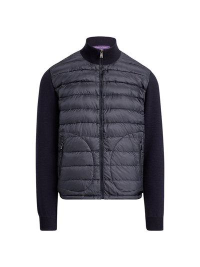 Ralph Lauren Hybrid Full-zip Sweater-jacket In Navy