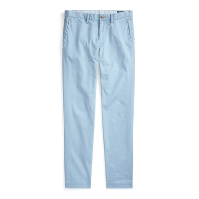 Ralph Lauren Stretch Straight Fit Washed Chino Pant In Channel Blue