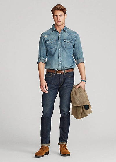 Ralph Lauren Varick Slim Straight Jean In Light Weight Morris