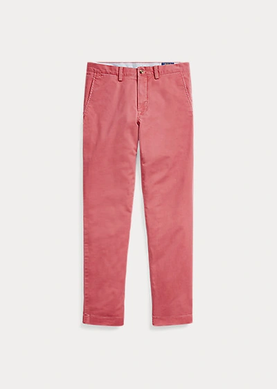 Ralph Lauren Stretch Straight Fit Washed Chino Pant In Classic Wine