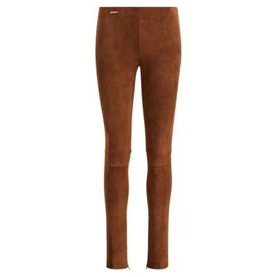 Ralph Lauren Suede Skinny Pant In Saxony Brown