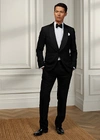 Polo Ralph Lauren Gregory Wool Barathea Tuxedo Trouser In Black