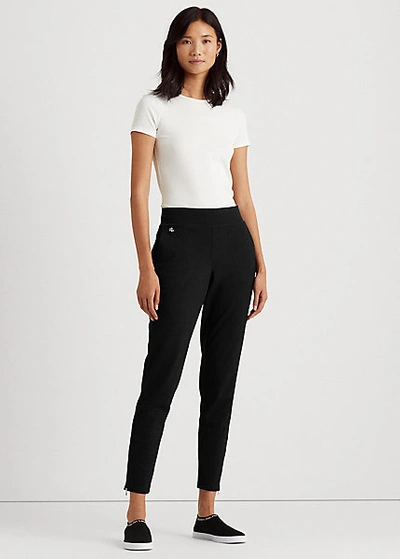Ralph Lauren Jersey Ankle Pant In Black