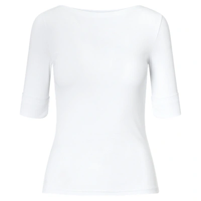 Lauren Ralph Lauren Cotton Boatneck Top In White