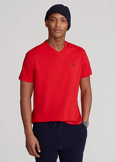 Polo Ralph Lauren Classic Fit Jersey V-neck T-shirt In Rl 2000 Red