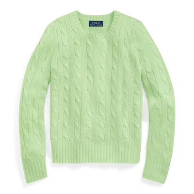 Polo Ralph Lauren Cable-knit Cashmere Sweater In Spring Lime