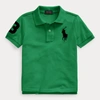 Polo Ralph Lauren Kids' Big Pony Cotton Mesh Polo In Chroma Green