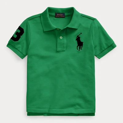 Polo Ralph Lauren Kids' Big Pony Cotton Mesh Polo In Chroma Green