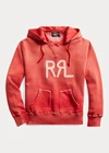 Double Rl Logo Fleece Hoodie In Faded Red