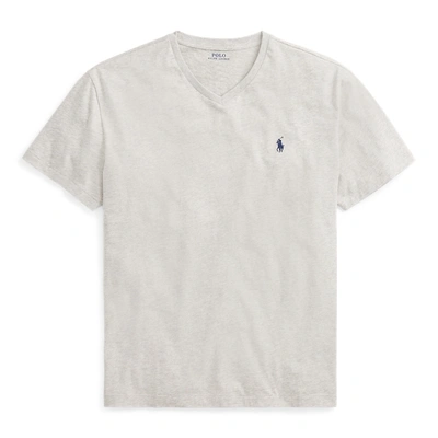 Polo Ralph Lauren Classic Fit Jersey V-neck T-shirt In American Heather