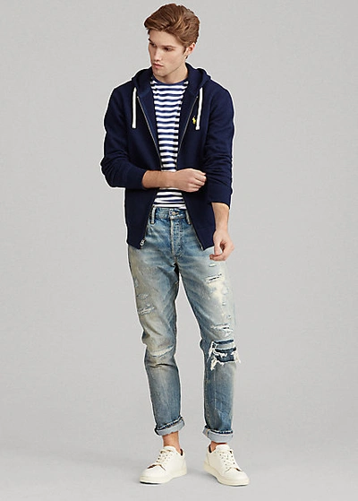 Polo Ralph Lauren Fleece Full-zip Hoodie In Cruise Navy