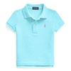 Polo Ralph Lauren Kids' Cotton Mesh Polo Shirt In French Turquoise