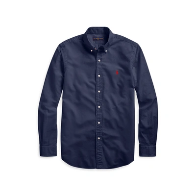 Ralph Lauren Garment-dyed Oxford Shirt In Navy