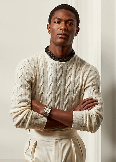 Ralph Lauren Cable-knit Cashmere Sweater In Nautical Green