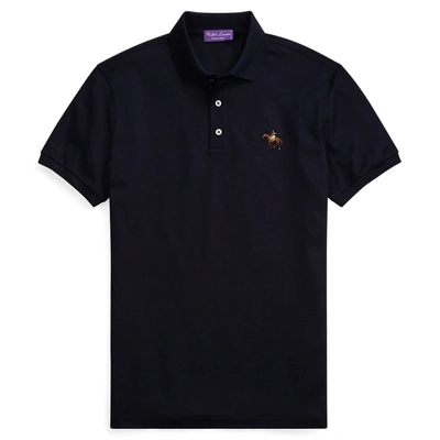 Ralph Lauren Custom Slim Fit Piqué Polo Shirt In Classic Chairman Navy