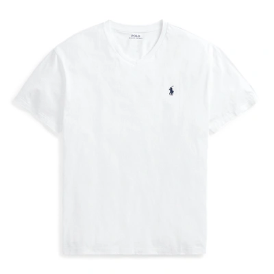 Ralph Lauren Classic Fit Jersey V-neck T-shirt In White