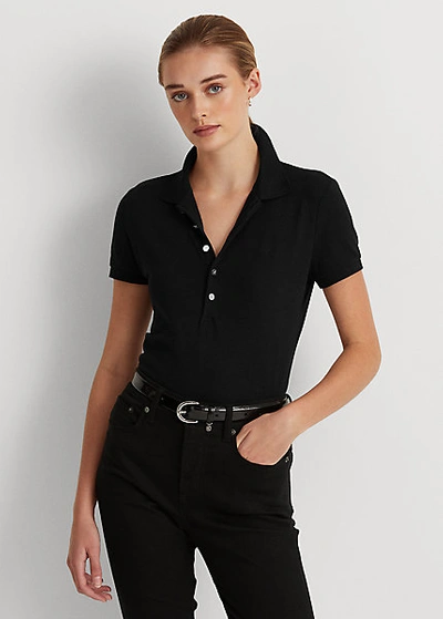 Lauren Ralph Lauren Piqué Polo Shirt In Polo Black