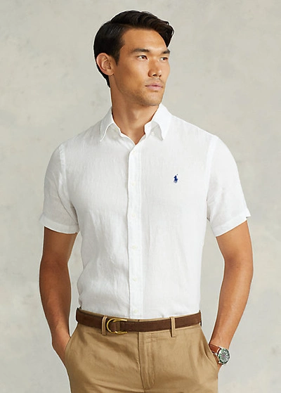 Ralph Lauren Classic Fit Linen Shirt In White