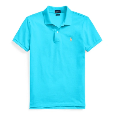 Ralph Lauren Classic Fit Mesh Polo Shirt In Cove Blue