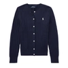 Polo Ralph Lauren Kids' Mini-cable Cotton Cardigan In Hunter Navy