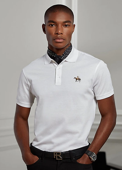 Ralph Lauren Logo-embroidered Cotton-piqué Polo Shirt In Classic White