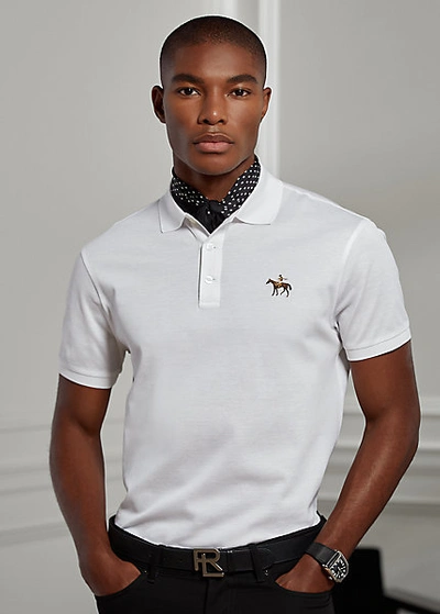 Polo Ralph Lauren Logo-embroidered Cotton-piqué Polo Shirt In Classic White