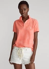 Ralph Lauren Classic Fit Frayed Polo Shirt In Harbor Island Blue