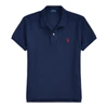 Ralph Lauren Classic Fit Mesh Polo Shirt In Newport Navy/red