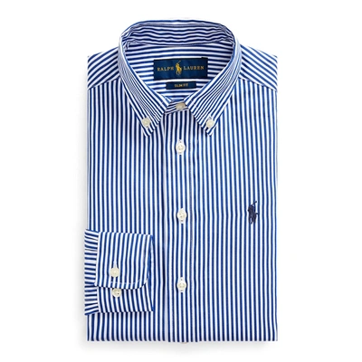 Polo Ralph Lauren Kids' Slim Fit Striped Dress Shirt In Navy Multi