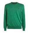 Ralph Lauren Cotton Crewneck Sweater In Lime Crush Heather