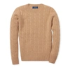 Polo Ralph Lauren Kids' Cable-knit Cashmere Sweater In Camel Melange