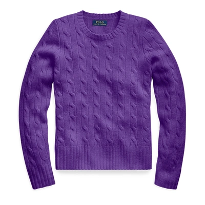 Polo Ralph Lauren Cable-knit Cashmere Sweater In Royal Lilac