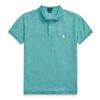 Ralph Lauren Classic Fit Frayed Polo Shirt In Deep Seafoam