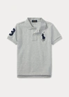 Polo Ralph Lauren Kids' Big Pony Cotton Mesh Polo Shirt In Polo Black/white