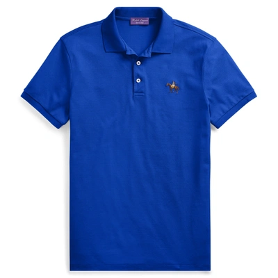 Ralph Lauren Custom Slim Fit Piqué Polo Shirt In Royal Blue
