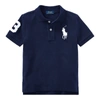 Polo Ralph Lauren Kids' Big Pony Cotton Mesh Polo Shirt In French Navy