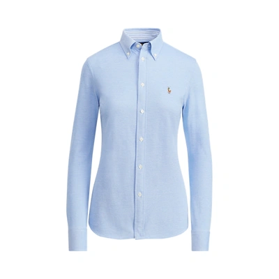 Polo Ralph Lauren Knit Cotton Oxford Shirt In Blue