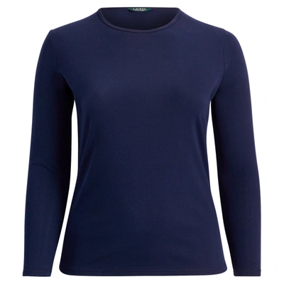 Ralph Lauren Stretch Long-sleeve Tee In Lauren Navy