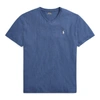 Ralph Lauren Classic Fit Jersey V-neck T-shirt In Derby Blue Heather