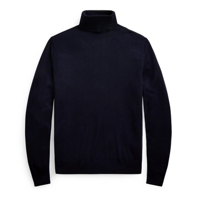 Ralph Lauren Cashmere Turtleneck Sweater In Blue
