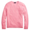 Ralph Lauren Cable-knit Cashmere Sweater In Bright Pink