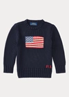 Polo Ralph Lauren Kids' The Iconic Flag Sweater In Hunter Navy