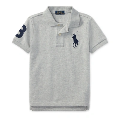 Polo Ralph Lauren Big Pony Cotton Mesh Polo Shirt In Andover Heather