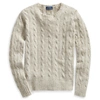 Ralph Lauren Cable-knit Cashmere Sweater In Light Vintage Heather