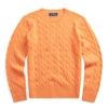 Polo Ralph Lauren Kids' Cable-knit Cashmere Sweater In Resort Orange Heather
